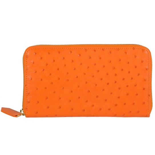 Zelli Camilla Genuine Ostrich Wallet Orange