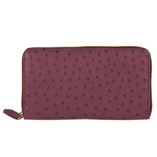 Zelli Camilla Genuine Ostrich Wallet Purple