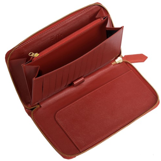 Zelli Camilla Genuine Ostrich Wallet Red