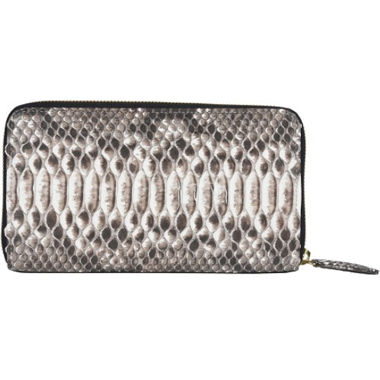 Zelli Camilla Genuine Python Wallet Black / White