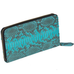 Zelli Camilla Genuine Python Wallet Turquoise