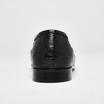 Zelli Capetown Genuine Ostrich Quill Tassel Loafers Black