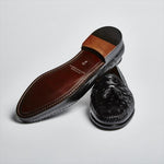 Zelli Capetown Genuine Ostrich Quill Tassel Loafers Black