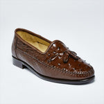Zelli Capetown Ostrich Quill Tassel Loafers Brown