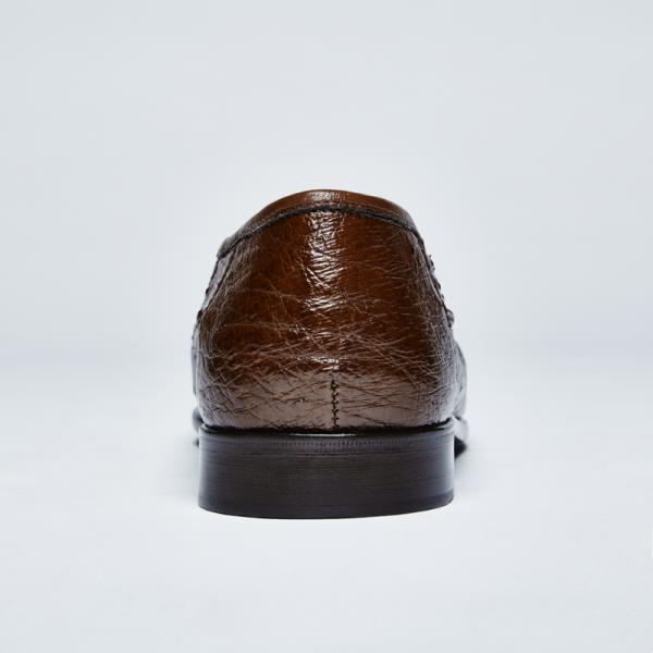Zelli Capetown Ostrich Quill Tassel Loafers Brown