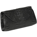 Zelli Capri Genuine Crocodile Clutch Black