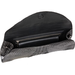Zelli Capri Genuine Crocodile Clutch Black