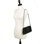 Zelli Capri Genuine Crocodile Clutch Black