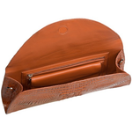 Zelli Capri Genuine Crocodile Clutch Cognac