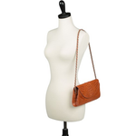 Zelli Capri Genuine Crocodile Clutch Cognac