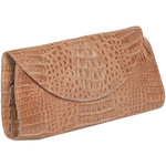 Zelli Capri Genuine Crocodile Clutch Natural
