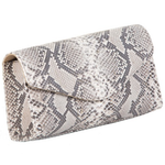 Zelli Catalina Genuine Python Clutch Natural