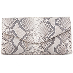 Zelli Catalina Genuine Python Clutch Natural