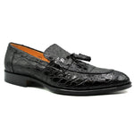 Zelli Como Caiman Crocodile Tassel Loafers Black