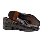 Zelli Como Caiman Crocodile Tassel Loafers Nicotine