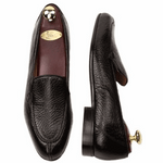 Zelli Como Peccary Split Toe Slip On in Black