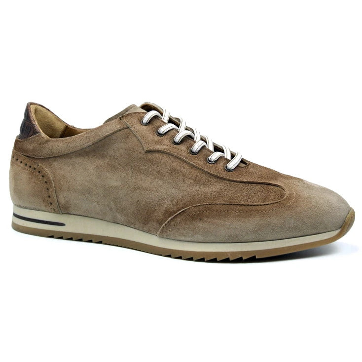 Zelli Costa Suede & Crocodile Sneakers Brown