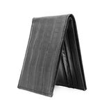Zelli Caiman Crocodile Bi-Fold Wallet Black