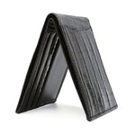 Zelli Caiman Crocodile Bi-Fold Wallet Black