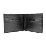 Zelli Caiman Crocodile Bi-Fold Wallet Black