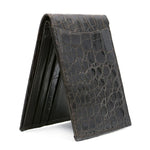 Zelli Caiman Crocodile Bi-Fold Wallet Nicotine