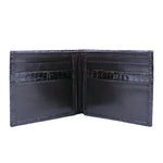 Zelli Caiman Crocodile Bi-Fold Wallet Nicotine