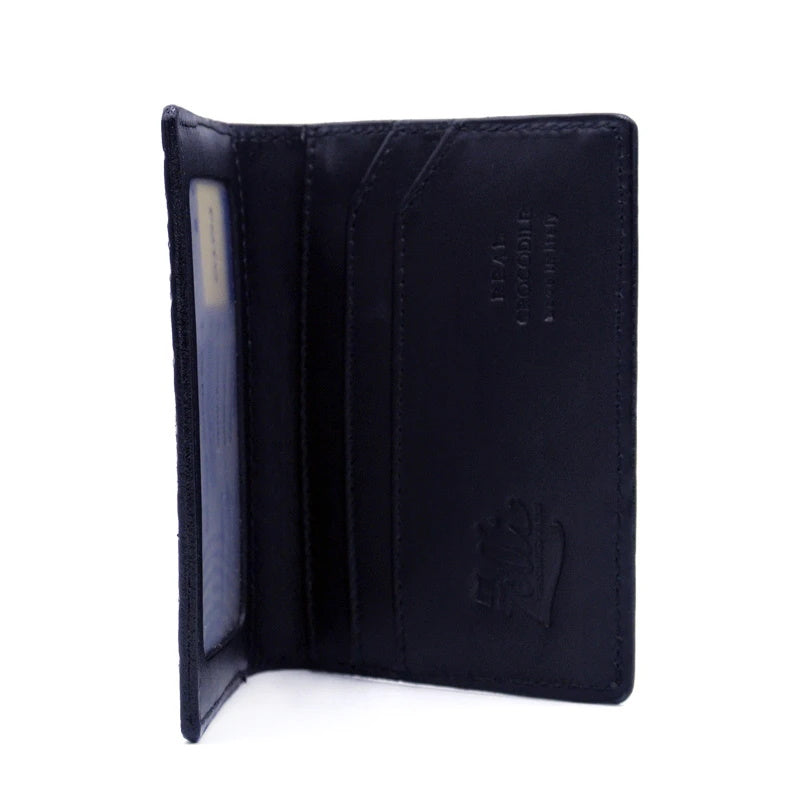 Zelli Crocodile Card Case Black
