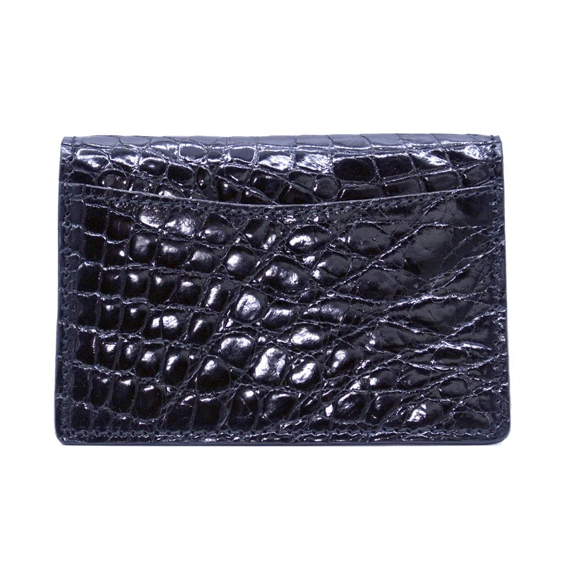 Zelli Crocodile Card Case Black