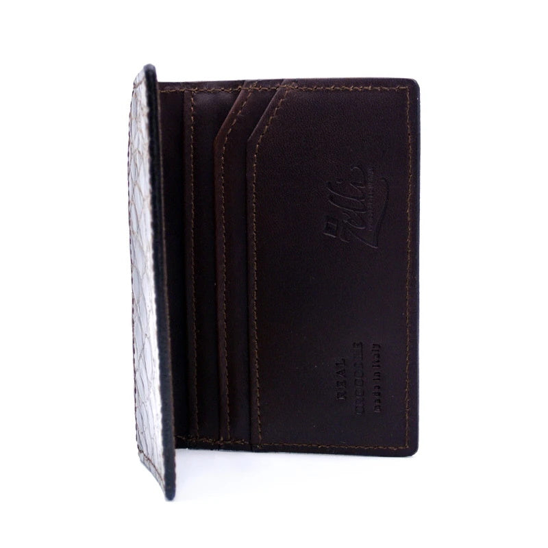 Zelli Crocodile Card Case Cognac