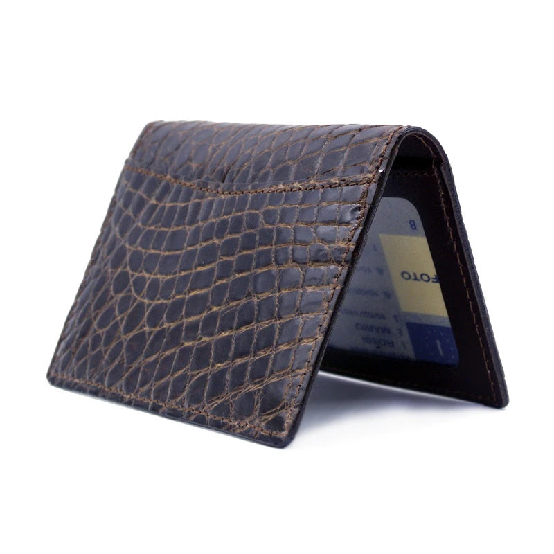 Zelli Crocodile Card Case Nicotine