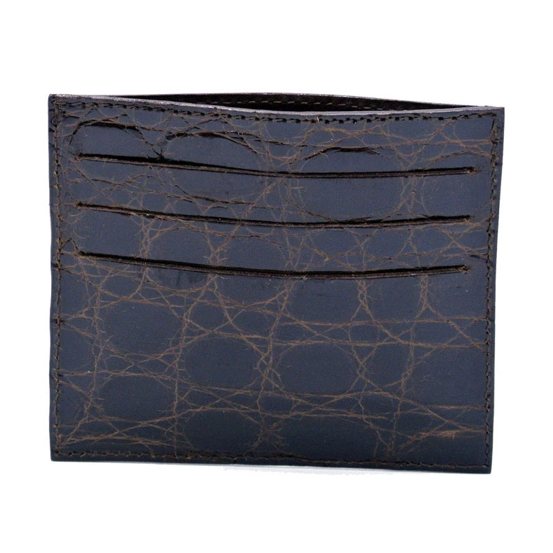 Zelli Crocodile Card Holder Nicotine