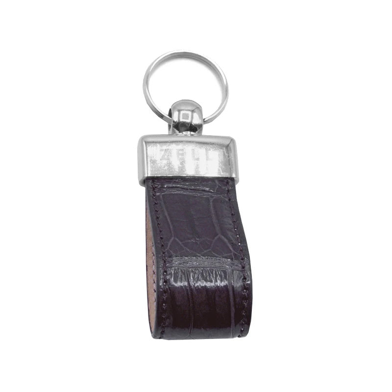 Zelli Crocodile Key Loop Dark Brown