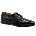 Zelli Da Vinci Cap Toe Crocodile Lace-Up Black