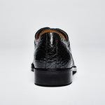 Zelli Da Vinci Cap Toe Crocodile Lace-Up Black