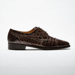 Zelli Da Vinci Cap Toe Crocodile Lace-Up Brown