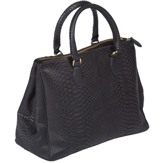 Zelli Daniella Genuine Python Handbag Black