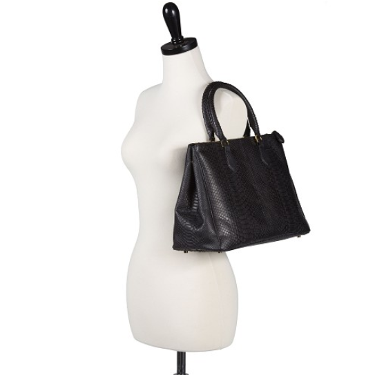 Zelli Daniella Genuine Python Handbag Black