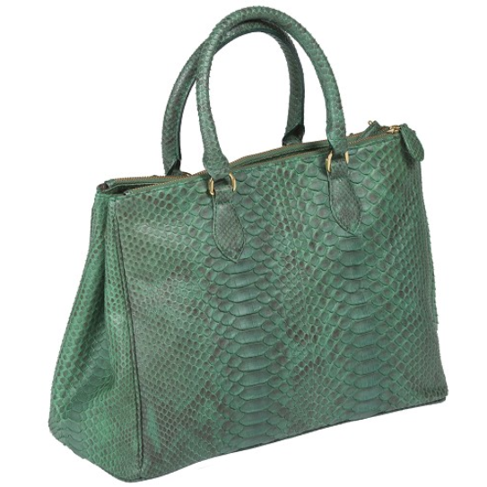 Zelli Daniella Genuine Python Handbag Forest Green