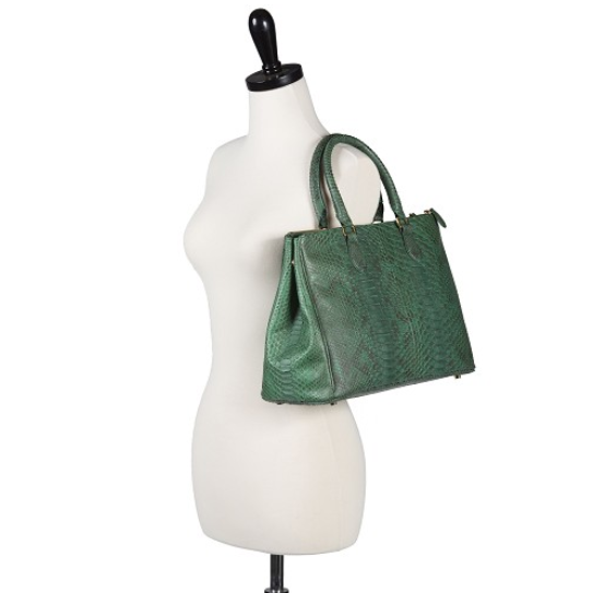 Zelli Daniella Genuine Python Handbag Forest Green