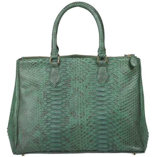 Zelli Daniella Genuine Python Handbag Forest Green