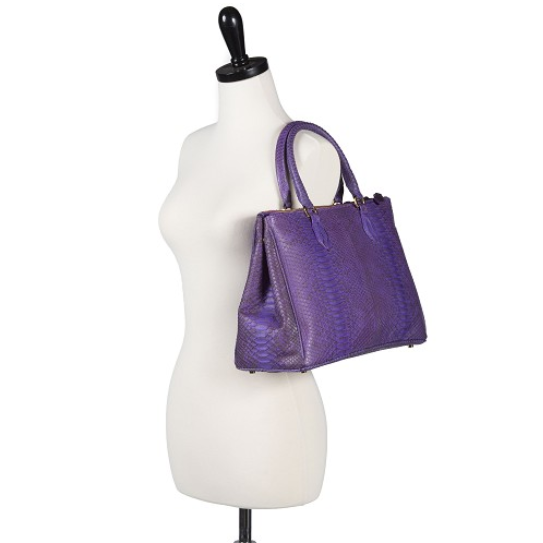 Zelli Daniella Genuine Python Handbag Purple