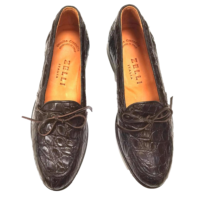 Zelli Doral Crocodile Slip-On Nicotine