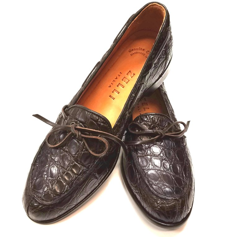 Zelli Doral Crocodile Slip-On Nicotine
