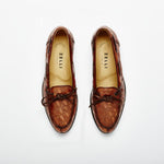 Zelli Doral Crocodile Twist Tie Loafers Antique Copper