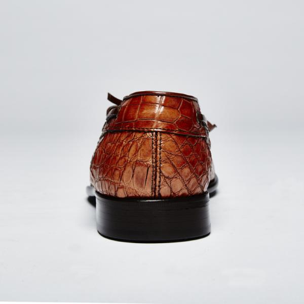 Zelli Doral Crocodile Twist Tie Loafers Antique Copper
