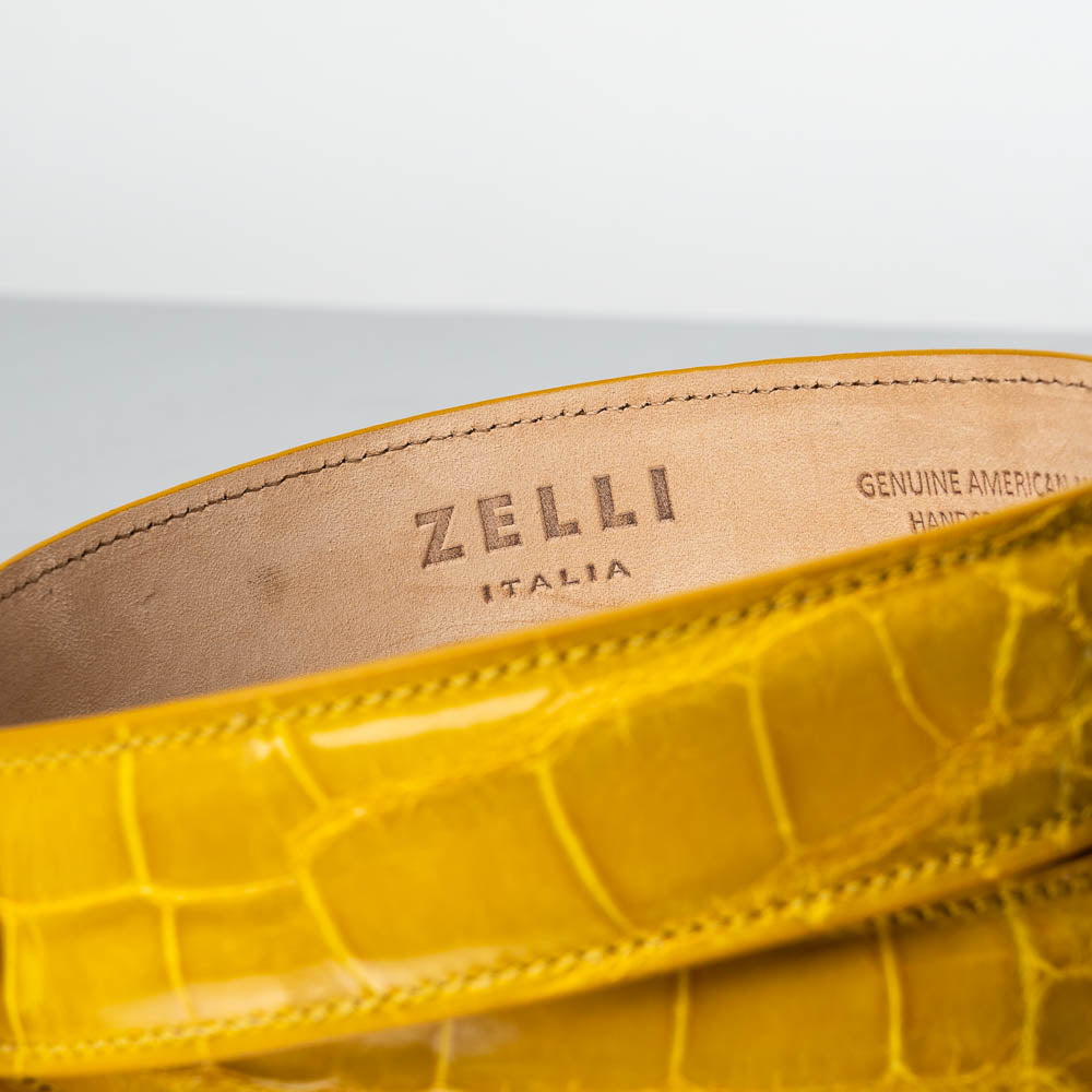 Zelli Alligator Belt Yellow (70-100-YEL)