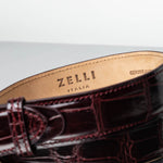 Zelli Alligator Belt Bordeaux (70-100-BDX)