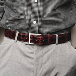 Zelli Alligator Belt Bordeaux (70-100-BDX)