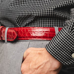 Zelli Alligator Belt Red (70-100-RED)