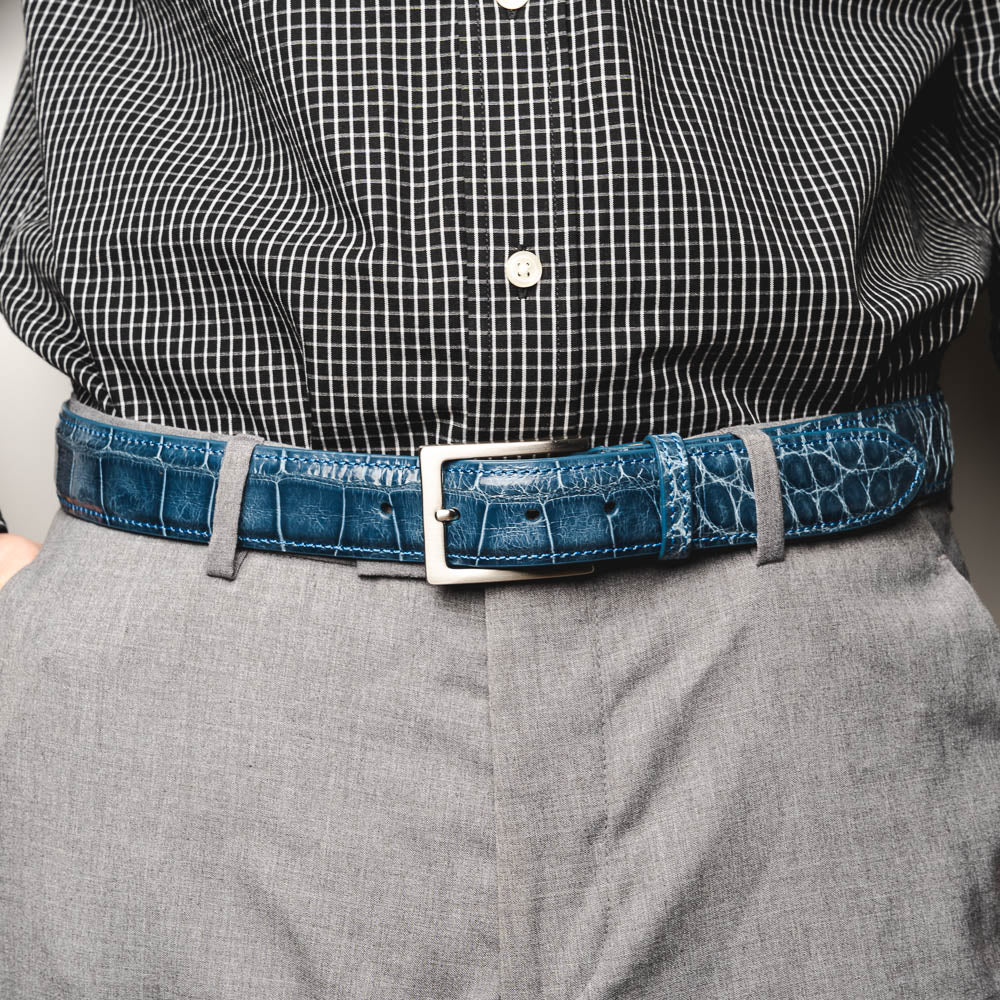 Zelli Alligator Belt Denim (70-100-DNM)